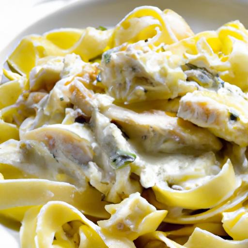 Golden Delight:⁣ Crispy Chicken Fettuccine Alfredo Recipe