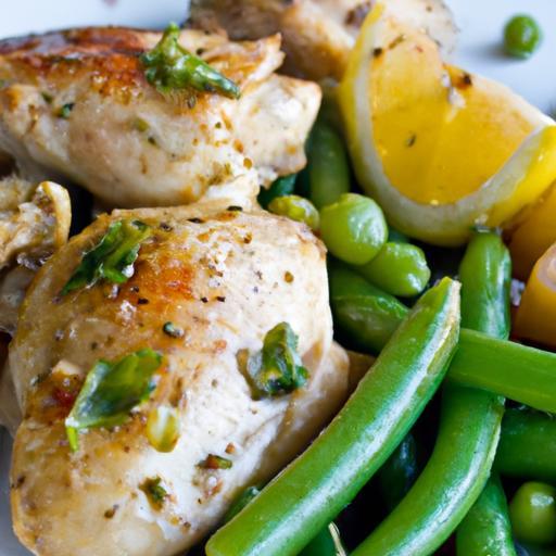Zesty Lemon Garlic Butter Chicken Thighs with Green Beans Skillet