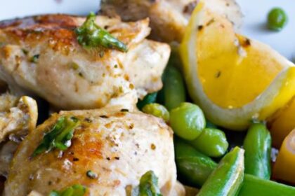 Zesty Lemon Garlic Butter Chicken Thighs with Green Beans Skillet